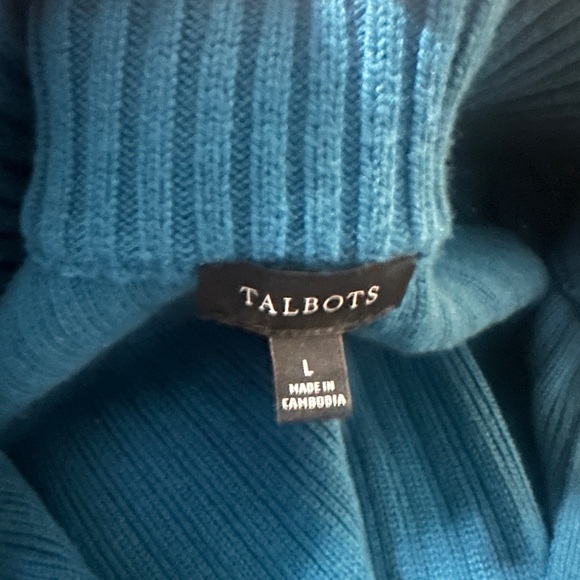 Talbots Teal Ribbed Sweater Vest with Zipper - Picture 5 of 6